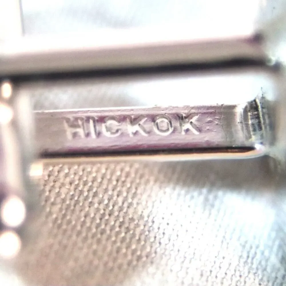 💎Hickok USA Cufflinks Silver Tone Squares On Square